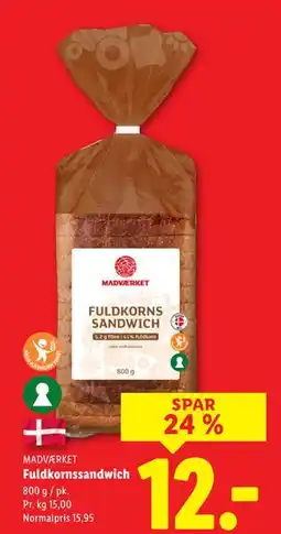 Lidl Fuldkornssandwich, DKK 12 tilbud