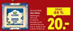 Lidl Ost i skiver, DKK 20 tilbud