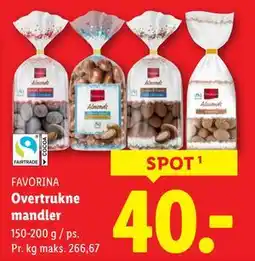 Lidl Overtrukne mandler, DKK 40 tilbud