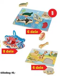 Lidl Følebog eller puslespil af træ, DKK 40 tilbud