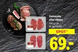 Lidl Entrecote eller ribeye, DKK 69 tilbud
