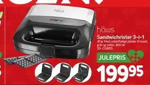 Din Isenkræmmer Sandwichrister 3-i-1, DKK 199.95 tilbud