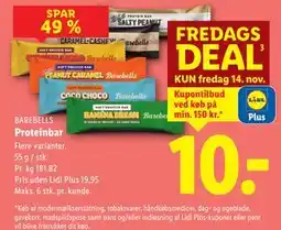Lidl Proteinbar, DKK 19.95, App-pris tilbud