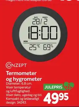 Din Isenkræmmer Termometer og hygrometer, DKK 49.95 tilbud