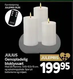 Din Isenkræmmer JULIUS Genopladelig bloklyssæt, DKK 199.95 tilbud