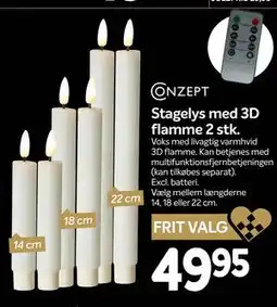 Din Isenkræmmer Stagelys med 3D flamme 2 stk, DKK 49.95 tilbud