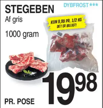 Dybfrost stegeben af gris