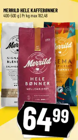 Løvbjerg Merrild hele kaffebønner tilbud