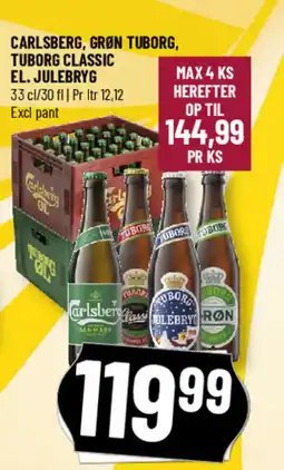 Løvbjerg Carlsberg, grøn tuborg, tuborg classic el. julebryg tilbud