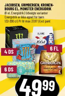 Løvbjerg Jacobsen, grimbergen, kronen- bourg el. monster energidrik tilbud