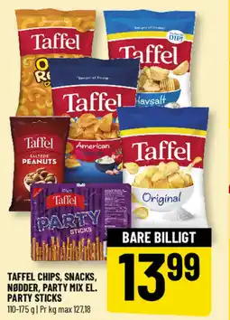Løvbjerg Taffel chips, snacks, nødder, party mix el. party sticks tilbud