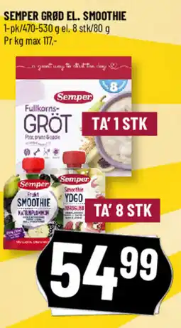 Løvbjerg Semper grød el. smoothie tilbud