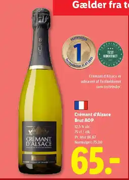 Lidl Crémant d'alsace brut aop tilbud