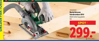 Lidl PARKSIDE® Batteridreven håndrundsav 20 V tilbud