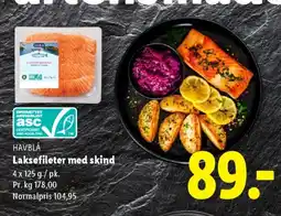 Lidl HAVBLÅ Laksefileter med skind tilbud