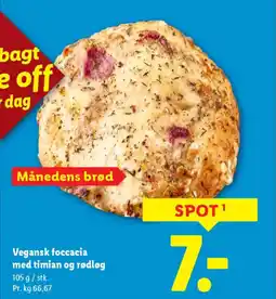 Lidl Vegansk foccacia med timian og rødløg tilbud