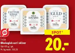 Lidl Them Økologisk ost i skiver tilbud