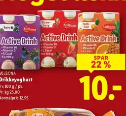 Lidl Milbona drikkeyoghurt tilbud