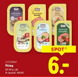 Lidl 3-stjernet pålæg tilbud