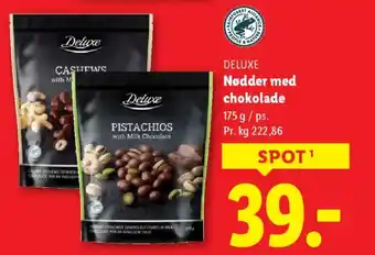 Lidl DELUXE Nødder med chokolade tilbud