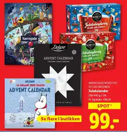 Lidl Nørregade/nordthy/ deluxe/moomin julekalender tilbud