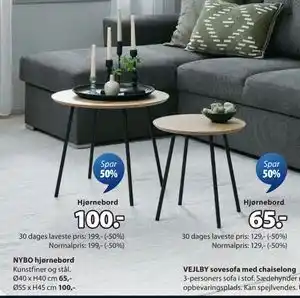 JYSK NYBO hjørnebord tilbud