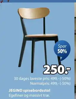 JYSK JEGIND spisebordsstol, DKK 250 tilbud