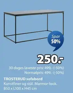 JYSK TROSTERUD sofabord, DKK 250 tilbud