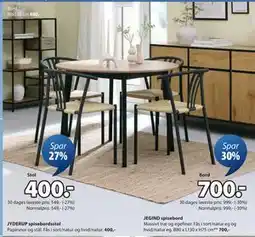 JYSK JYDERUP spisebordsstol, DKK 400 tilbud