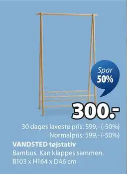 JYSK VANDSTED tøjstativ, DKK 300 tilbud