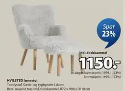JYSK HVILSTED lænestol, DKK 1150 tilbud