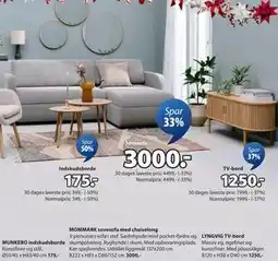 JYSK MOMMARK sovesofa med chaiselong, DKK 3000 tilbud