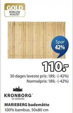 JYSK MARIEBERG bademåtte, DKK 110 tilbud