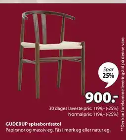 JYSK GUDERUP spisebordsstol, DKK 900 tilbud