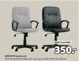 JYSK NIMTOFTE kontorstol, DKK 350 tilbud