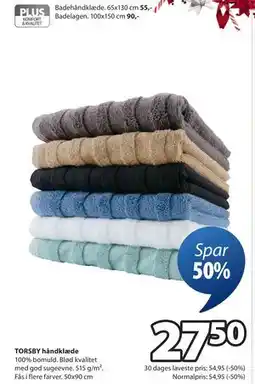 JYSK TORSBY håndklæde tilbud