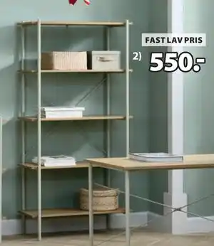 JYSK Reol, 5 hylder, DKK 550 tilbud