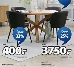 JYSK RISSKOV spisebordsstol, DKK 400 tilbud