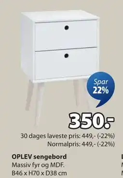 JYSK OPLEV sengebord, DKK 350 tilbud