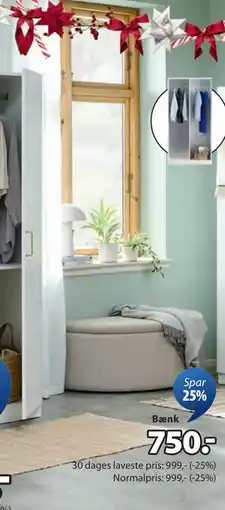 JYSK KAPPEL bænk, DKK 750 tilbud