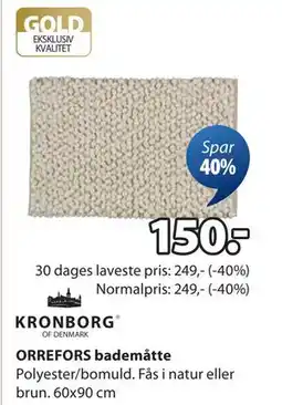 JYSK ORREFORS bademåtte, DKK 150 tilbud
