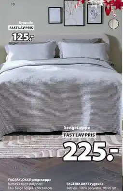 JYSK FAGERKLOKKE sengetæppe., DKK 225 tilbud