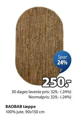 JYSK BAOBAB tæppe., DKK 250 tilbud