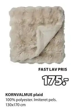 JYSK KORNVALMUE plaid, DKK 175 tilbud