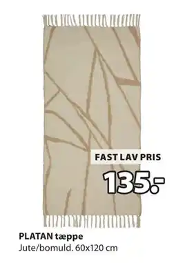 JYSK PLATAN tæppe, DKK 135 tilbud