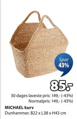 JYSK MICHAEL kurv, DKK 85 tilbud