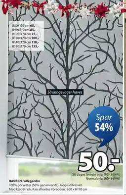 JYSK BARKEN rullegardin tilbud