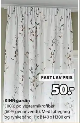 JYSK KINN gardin, DKK 50 tilbud