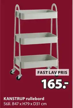 JYSK KANSTRUP rullebord, DKK 165 tilbud
