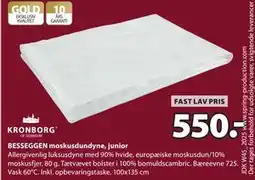 JYSK BESSEGGEN moskusdundyne, junior., DKK 550 tilbud